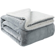 Sherpa Blanket Warm Blankets For Winter Super Soft Fuzzy Flannel Fleece/wool Like Reversible Velvet Plush Couch Blanket Lightweight(light Grey Throw S