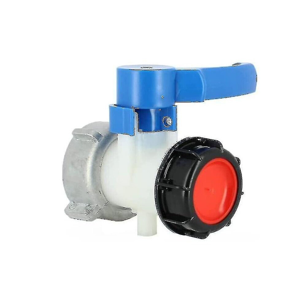 Butterfly Valve With Aluminum Floating Nut For 1000 Liter Ibc Tank, S75x6 Nut And S60x6 Outlet Scrollsqy