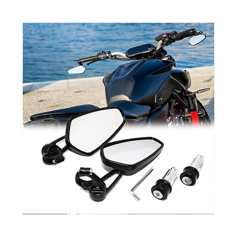 2pcs Motorcycle Mirrors Fits For 78" 22mm Bar End Side Rearview Mirror Universal Motorbike Bike Handlebar Rear View Mirrors