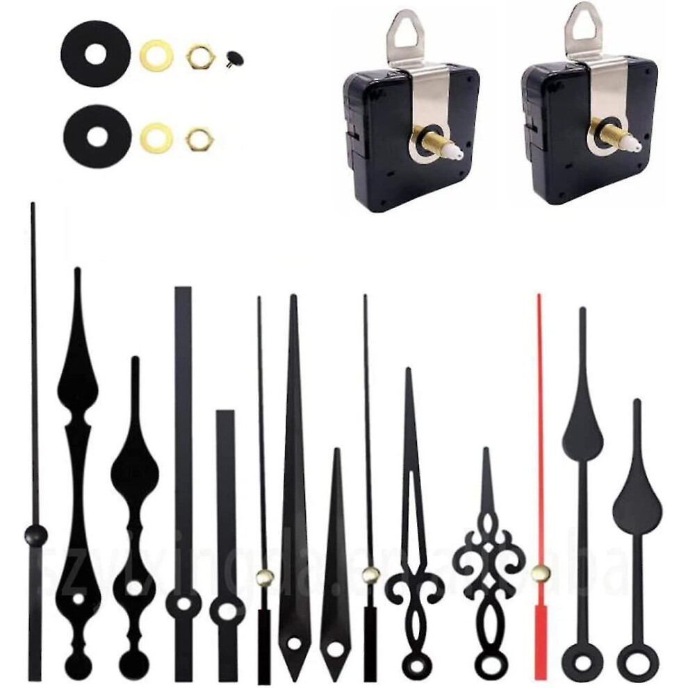 Clock Mechanisms Battery Powered, Clock Mechanisms, Quartz Clock Mechanism, Battery Clock Mechanism Replacement, With 5 Different Pairs Of Hands, For