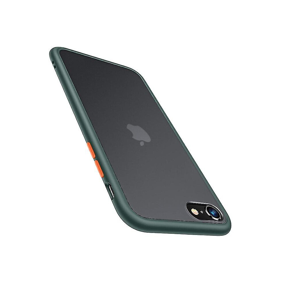 Military Shockproof Iphone Se Case, [specifically For Iphone Se 2020][military Drop Certified] Translucent Matte Hard Back, Night Green