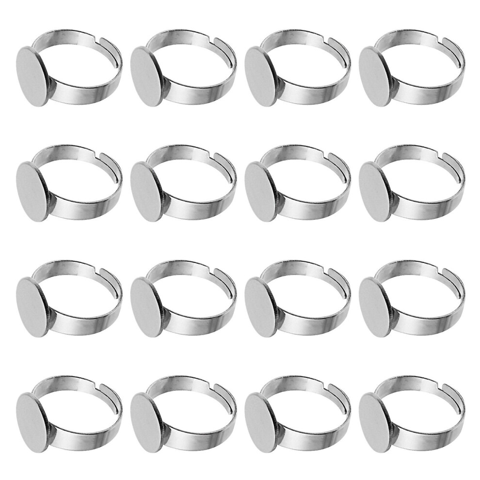 20 Pcs Jewlery Tray Flat Adjustable Ring Base Handmade Ring Bezel Tray Ring Bases Jewelery Making Flat Ring Blanks