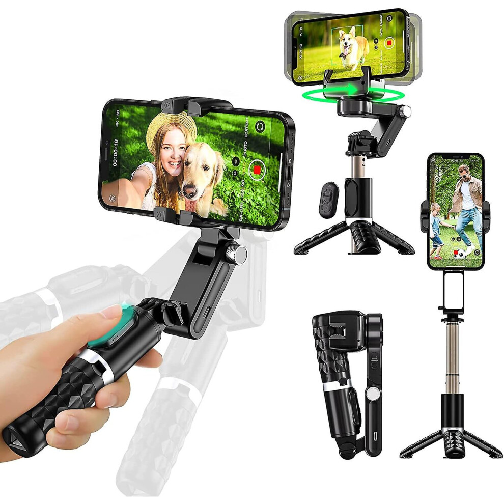 Gimbal Stabilizer With Phone Tripod For Iphone, Handheld Gimble With Remote Selfie Stick