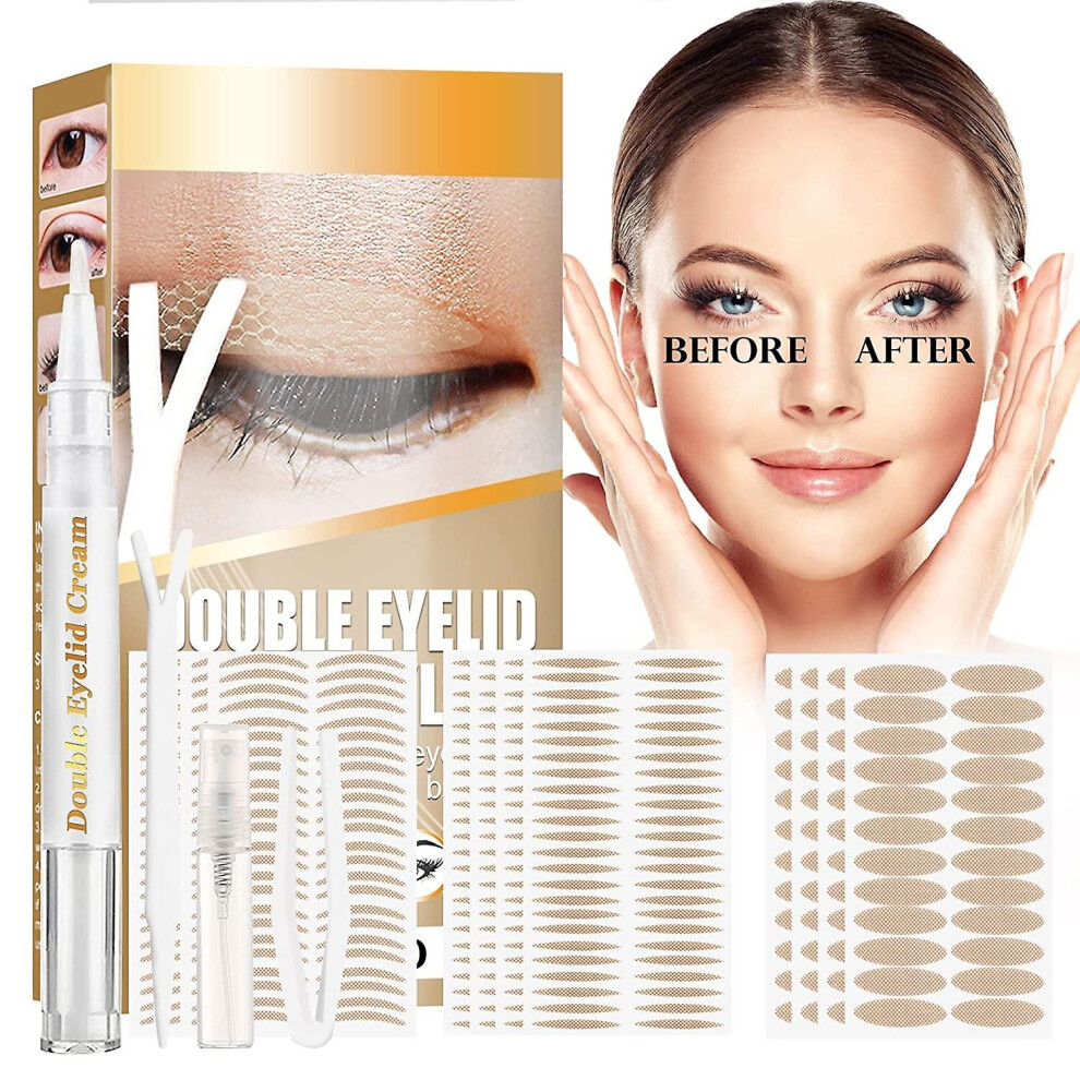 Cream Eyelid Tape,480Pcs Invisible Waterproof Eyelid Lifter Strips For Hooded, Droopy, Uneven, Single Eyelids