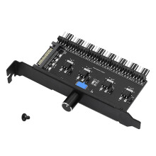 Pc 8 Channels Fan Hub Cooling Fan Speed Controller For Cpu Case Hdd Vga Pwm Fan Pci Bracket By 12v