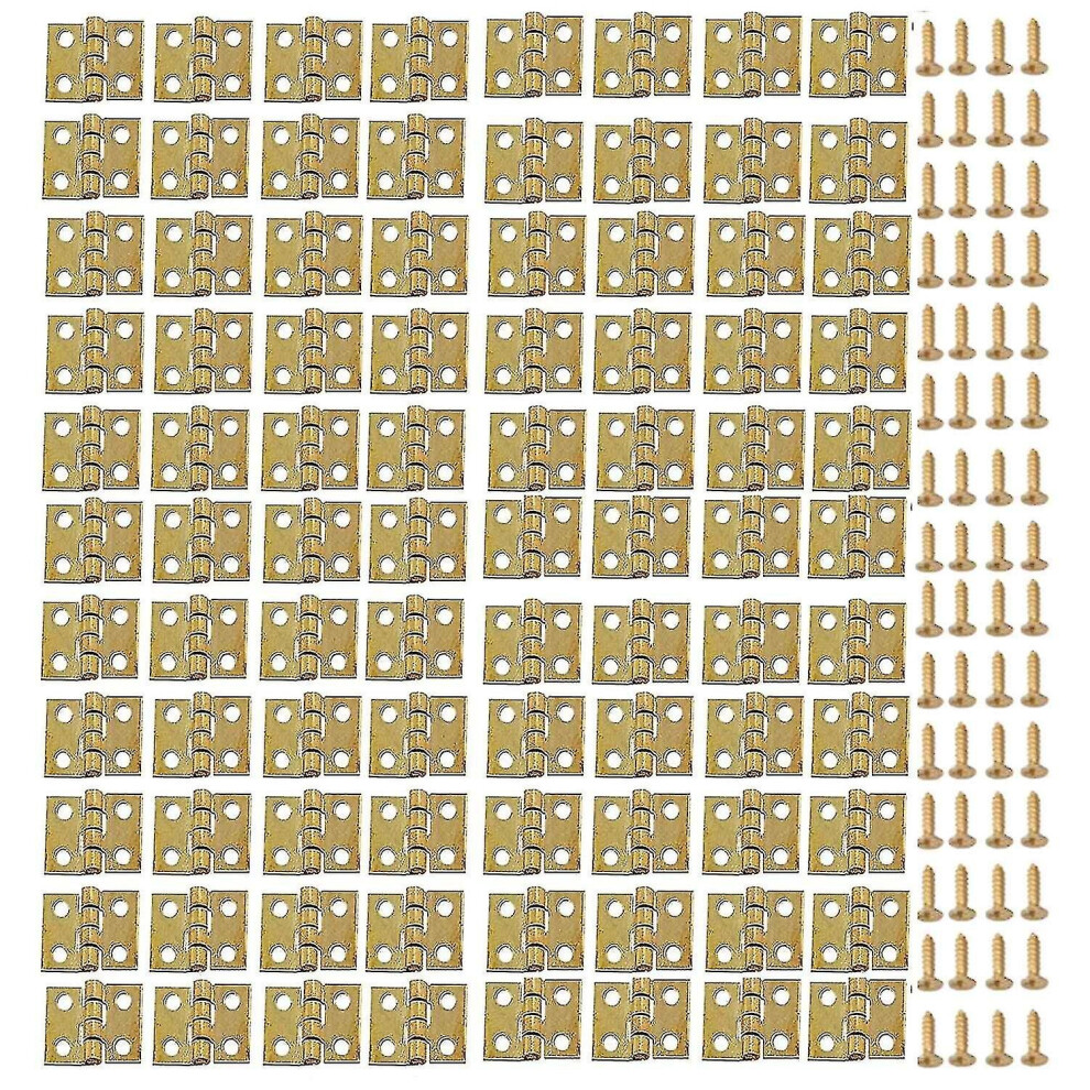 100pack Mini Hinges With 400pcs Screw Butt Hinge Connector With Mounting Nail Hardware For Dollhous