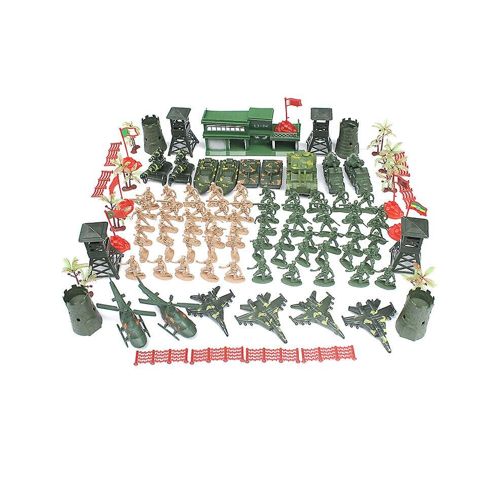 122 Pieces Army Action Figures Set, Military Play Set With Soldiers, Tanks, Planes, Flags, Soldier Figures Set Model Boys Plastic Mission Army Militar