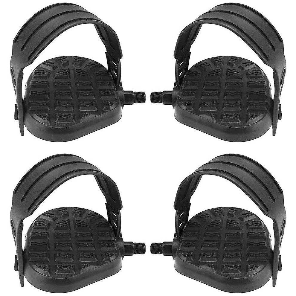Bike Pedals With Straps Exercise Bicycle Pedals And Straps Fixie Set Replacement Bike Pedals With Adjustable Pedal Straps For Exercise Bikes Spinning