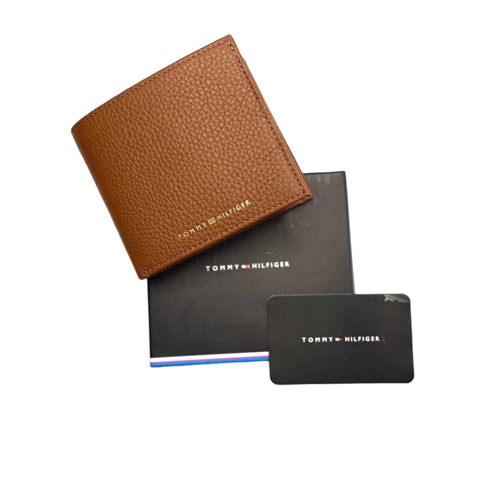 (Tan) Tommy Hilfiger Men's Premium AM0AM10607 Coin & Cards Wallet