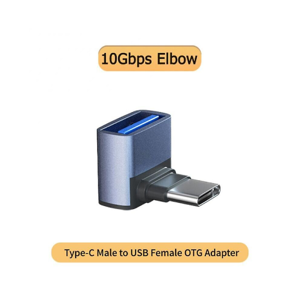 Usb 3.1 To Type-C Otg Adapter 90 Degree Elbow Fast Charging Charger Converter Usb3.1 To Usbc Data Adapter 10Gbps For Macbook 9130527131381