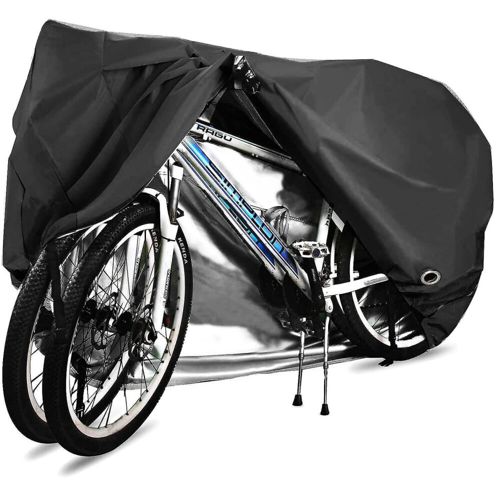 Bicycle Cover For 2 Bicycles Waterproof 210d Breathable Outdoor Bicycle Protective Cover With Lock Eyelets Protection, For Mountain Bikes And Racing B