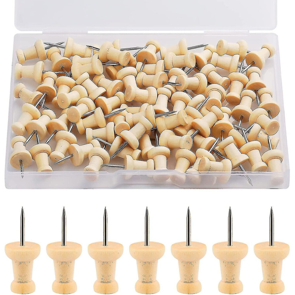 Wooden Pushpins Map Marker Pushpins 100Pcs 9172662293869