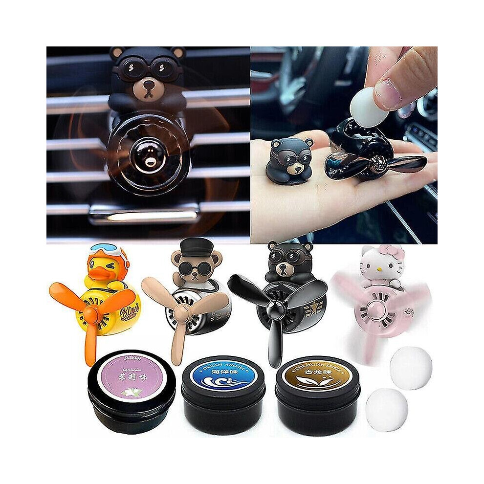 Car Air Freshener Smell In The Car Styling Aromatherapy Pilot Rotating Propeller Air Outlet Fragrance Flavor Bear Pilot 9172662295924