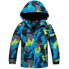 (7-8 Years) Kids Boys Windbreaker Fleece Lined Full Zip Hooded Jacket Coat Outdoor Warm