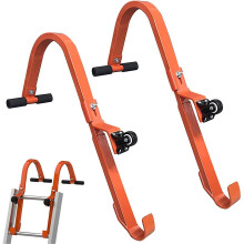 Roof Ladder Stabilizer, Roof Ridge Ladder Hook With Wheel, 2 Pcs Wall Ladder Standoff, Heavy Duty, Easy Use, 500 Lbs Load Capacity