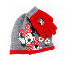 Minnie Mouse Kids Girls Hat Gloves Set Winter Warm Knitted Cap Gifts