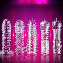 New 5pcs/set Silicone Safety G Delay Condom Permanent Bump Enhance For Sexy