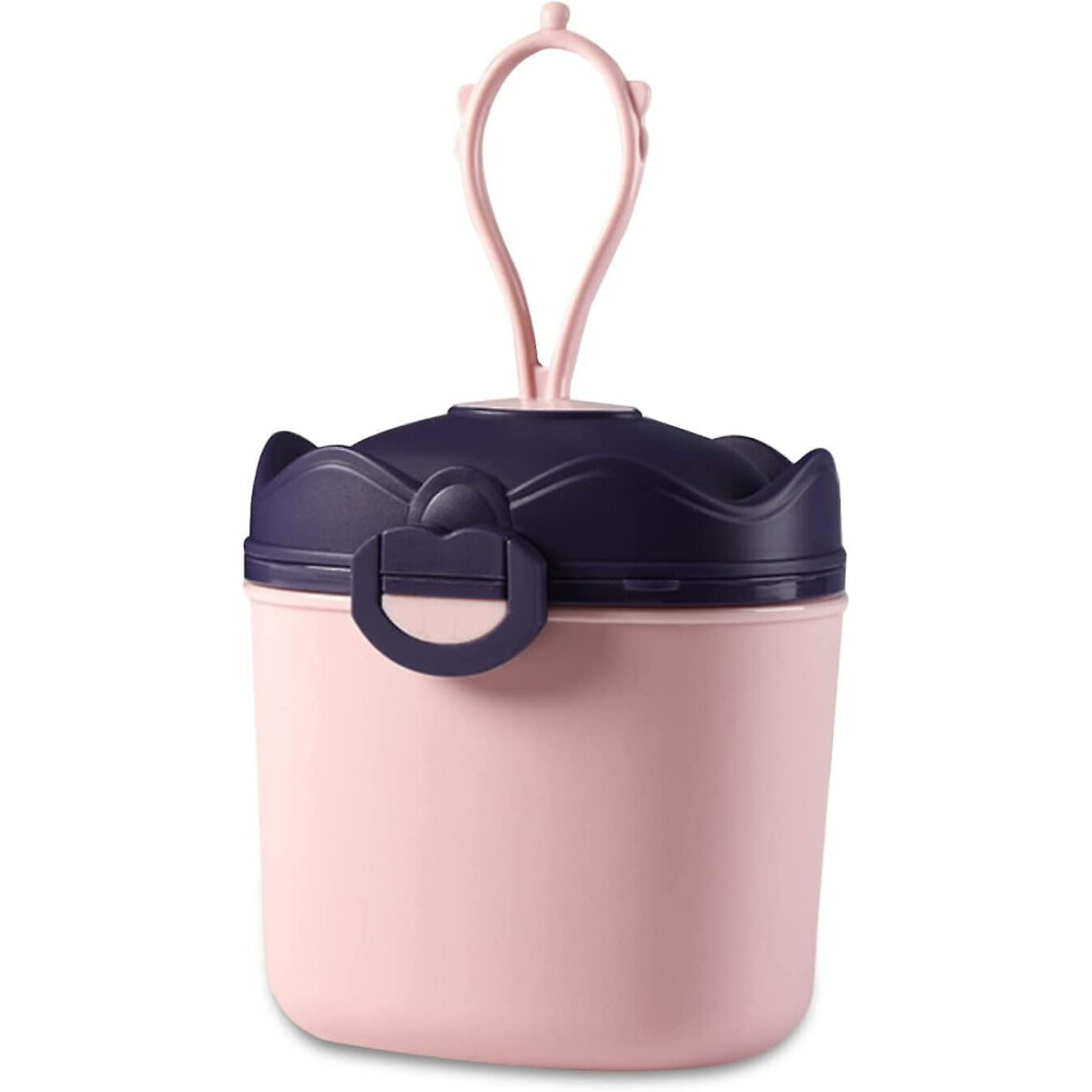 Milk Powder Dosing Box 400ml Portable Milk Box With Spoon Compartment Airtight Lid Baby Formula Dispenser Container Milk Powder Dosing Container, Purp