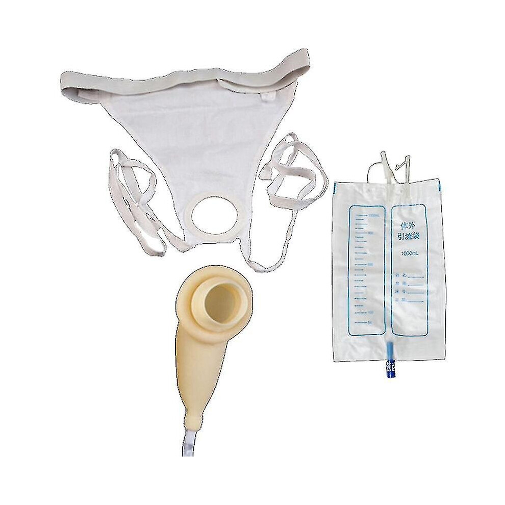 Men's Urine Collection Bag Set Urinary Incontinence Strap 1000ml