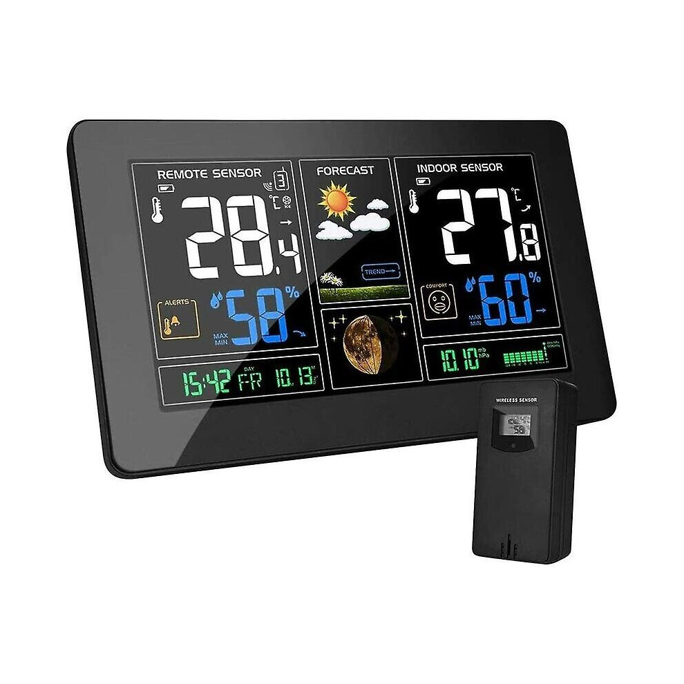 Weather Station With Wireless Probe Thermometer Hygrometer Digital Barometer 9 In 1