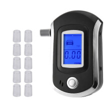At6000 Alcohol Tester With 10 Mouthpieces Professional Digital Breath Breathalyzer With Lcd Display - Refurbished