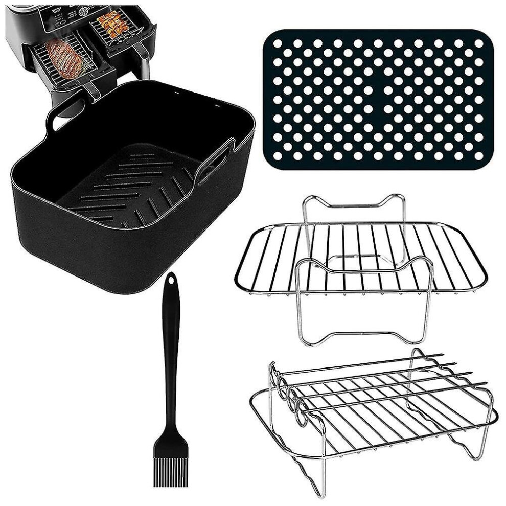 6pcs Double Basket Airfryer Parts For Ninja Foodi Af300uk Af400uk, Tower T17088, Instant Dual Zone