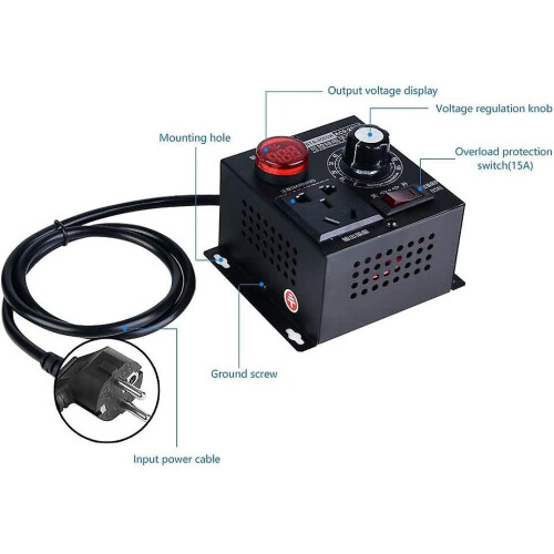 Dimmer, Ac 220v 9a 4000w Scr Voltage Regulator Motor Fan Regulator Speed Controller Dimmer 1