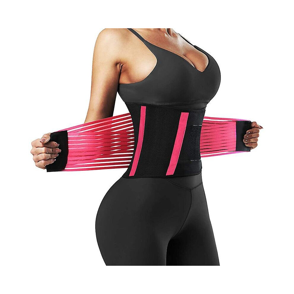 Elastic Waist Trimmer Belt Protection Lower Back Support Protector Brace Wrap-red M