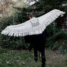 160cm Retro Owl Scarf, Hedwig Knitting Pattern Thick Warm Winter Scarf, Wrap Tassel Scarves Knitted Ladies Shawl