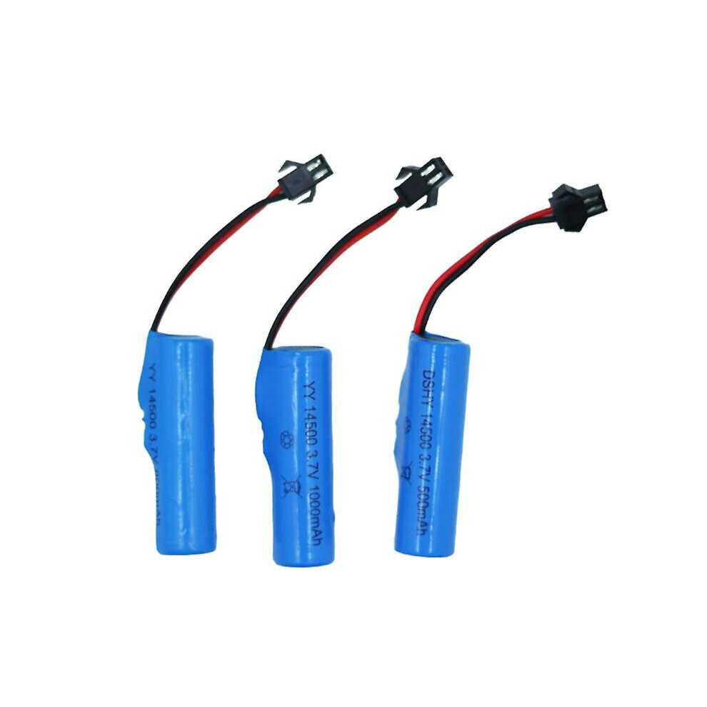 (800mah) 3pcs 3.7v 14500 Lithium Battery Pack With Protection Plate Sm Connector Toy Stunt Car Battery