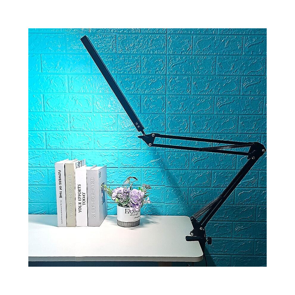 Led Desk Lamp With Clamp,Adjustable Swing Arm Desk Lamp,Modern Architect Table Lamp For Study/Readi Light/White