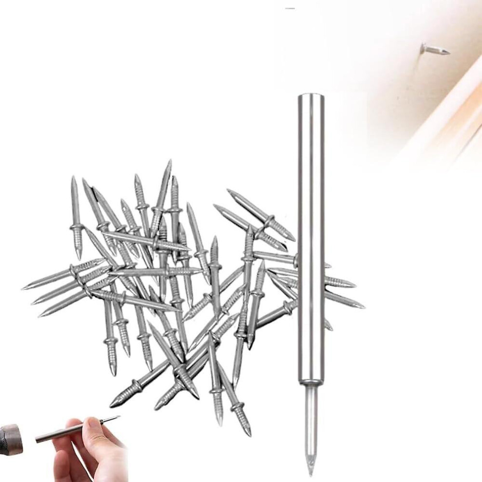 100Pcs Double-Headed Nails,Skirting Line Without Marks Nail, Invisible Security Screws 9172662308679