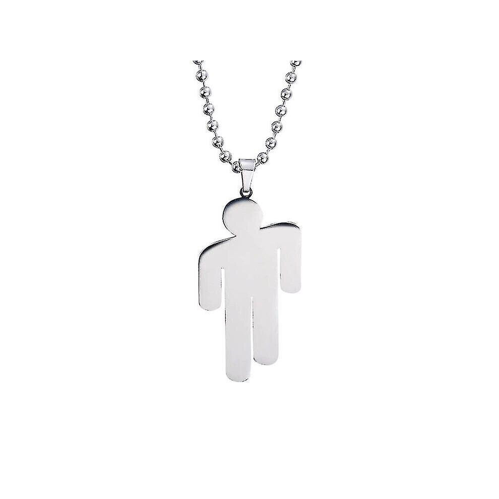 Billie Eilish Stainless Steel Pendant Necklace, Villain Necklace, Stainless Steel Couple Pendant Necklace, 1Pc Silver