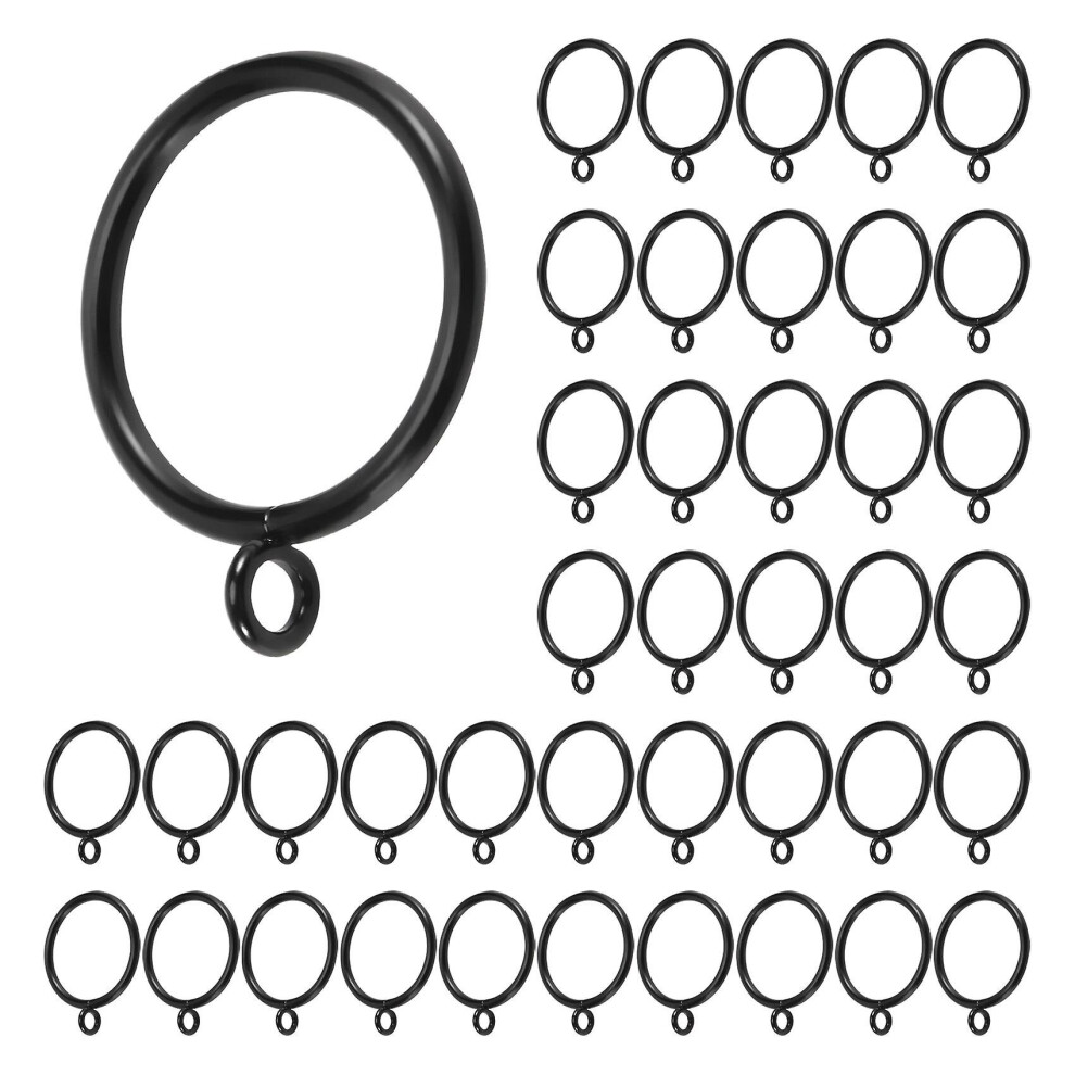 40 Pack 1.5 Inch (38Mm) Inner Diameter Metal Curtain Rings Drapery Eyelet Curtain Rings - Black