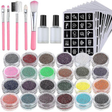Glitter Tattoo Set, New Glitter Tattoo Kit With 24 Large Glitter Tubes