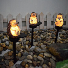 Solar Garden Light Resin Simulation Hedgehog Stake Outdoor Waterproof Led Lamp-stand-