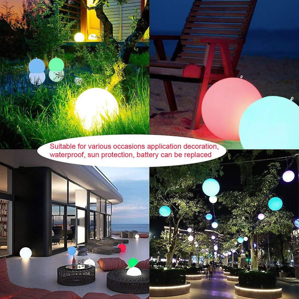 New 40cm Ball Light, Outdoor Globe Light With Remote Control, 4 Modes Rgb Color Changing, Waterproof