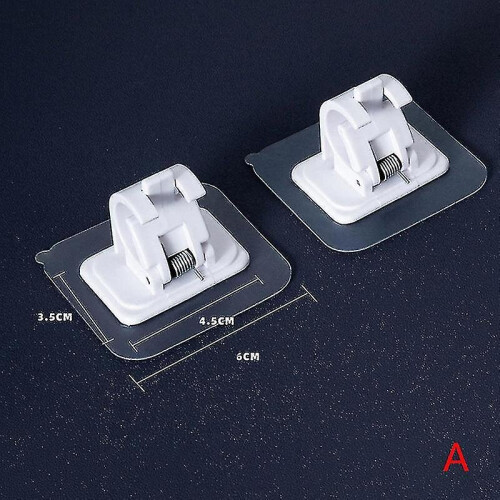 4 Pack Self Adhesive Adjustable Curtain Rod Holder Clamp Hooks Rod Bracket -zz 2