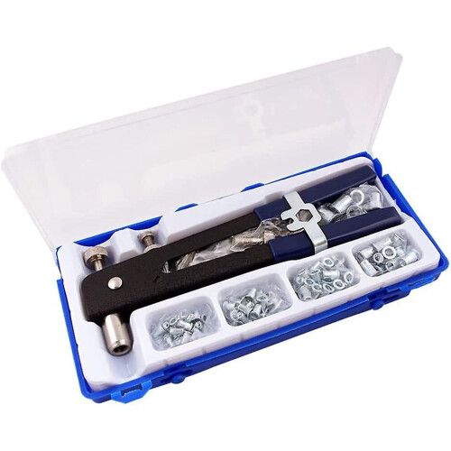 86 Pcs Rivet Nut Tool Kit, Hand Riveter Set With M3/m4/m5/m6/m8 Threaded Rivet Nut And Mandrel