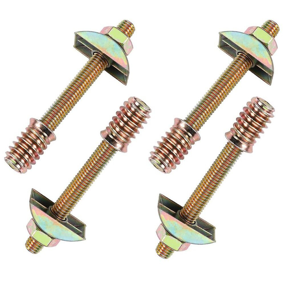 Pack M8 X 100Mm 4 In 1 Furniture Fittings, Half Moon Furniture Connectors, Spacer Washers For Table, Bed Assembly, Bolts And Nuts 9172662313024