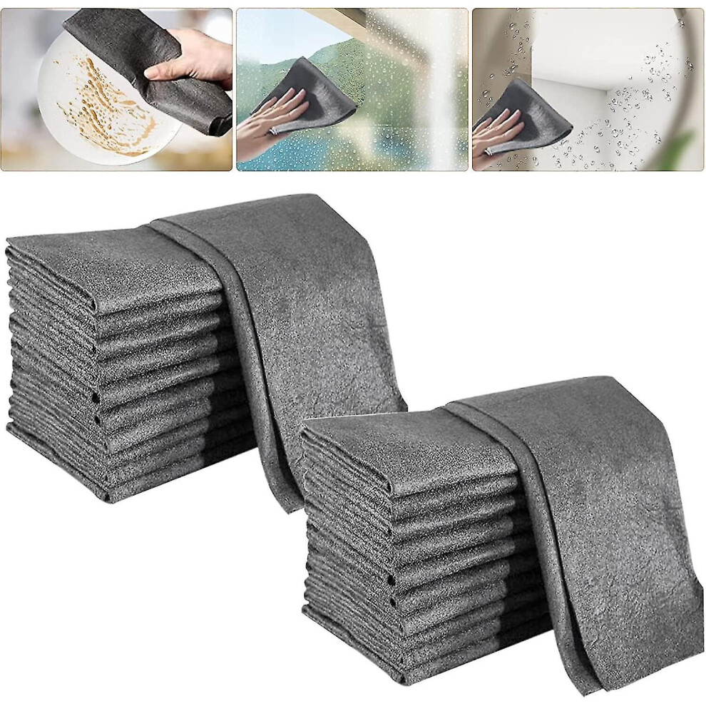 (10Pcs, 20 x 30 cm) Thickened Magic Cleaning Cloth, Microfiber Glass Cleaning Cloth Rags, Reusable Cleaning Cloths