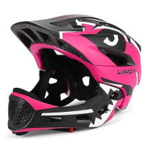 (Rose red) Kids Detachable Full Face Bike Helmet Children's Sports Child Cycling Mtb Motorcycle Skateboarding Roller Skating Helmet