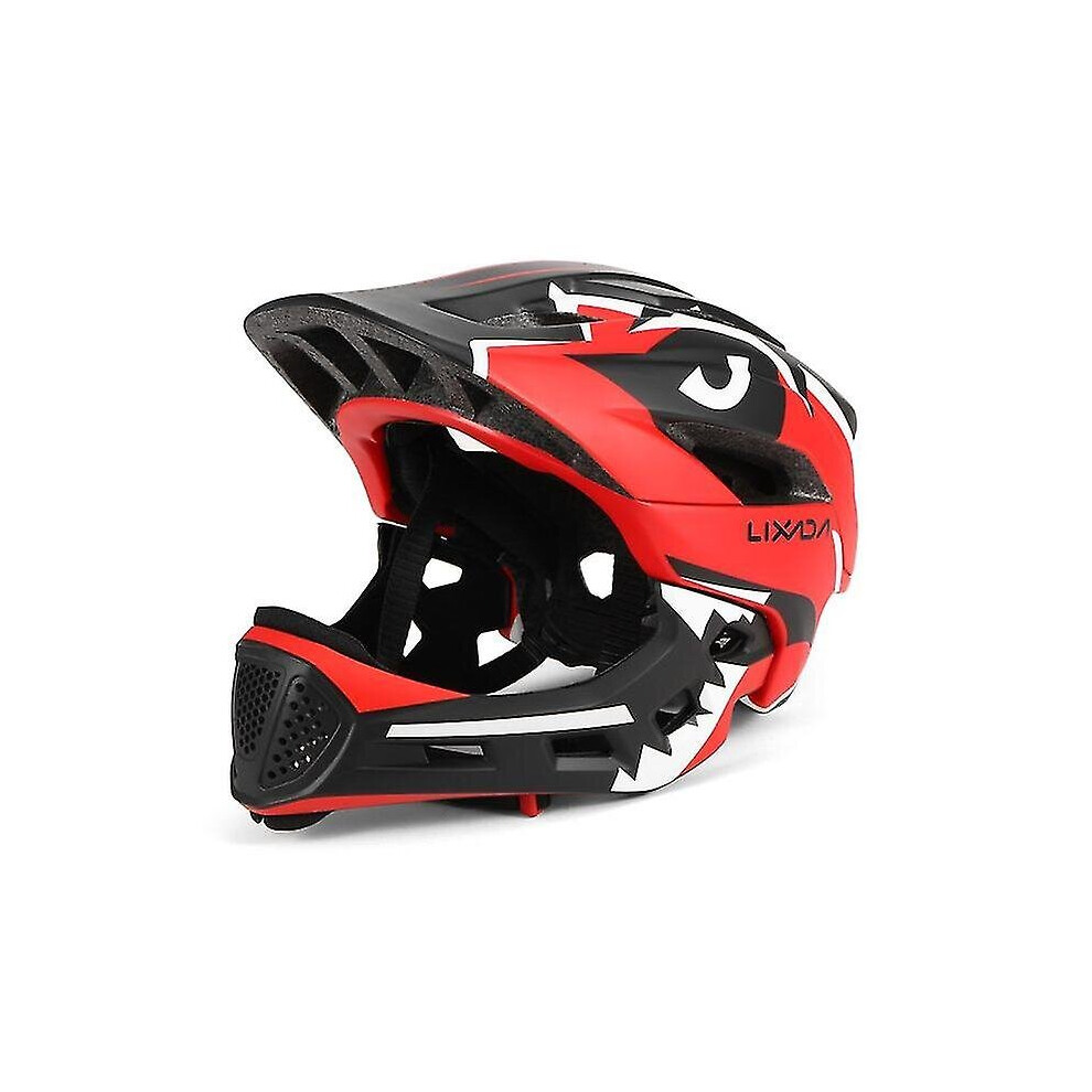 (Red) Kids Detachable Full Face Bike Helmet Children's Sports Child Cycling Mtb Motorcycle Skateboarding Roller Skating Helmet