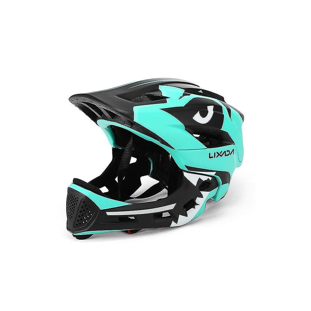 ( Blue) Kids Detachable Full Face Bike Helmet Children's Sports Child Cycling Mtb Motorcycle Skateboarding Roller Skating Helmet Light/Blue