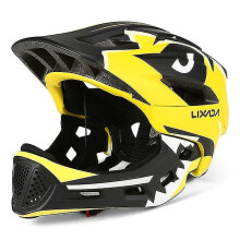 (yellow) Kids Detachable Full Face Bike Helmet Children's Sports Child Cycling Mtb Motorcycle Skateboarding Roller Skating Helmet