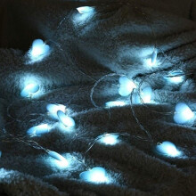 (Blue, 3m 20leds) LED Heart Shape String Lights 1.5M 3M Indoor Fairy Christmas Decoration Garland For Valentines Day Living Room