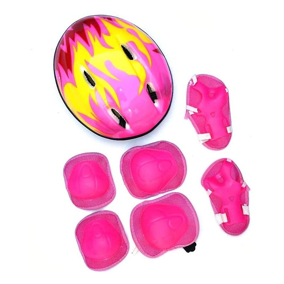 7 Pieces Protector Sets, Children's Knee Protectors, Protective Equipment With Adjustable Wrist Pads With Helmet Elbow Protectors