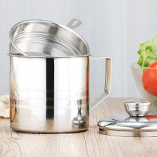 (Type A) Oil Dripping Container Fry Lard Pot Jug Strainer Fliter Strain Lid Cover 1.2L