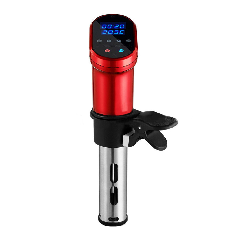 (Red) Wifi Slow Cooker 220V/240V 1200W App Remote Control Waterproof Low Temperature for Kitchen-EU Plug