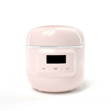 (Pink) Slow Cooker with Timer 200W 800ml Mini Slow Cooking Machine for Entrees Sauces Stews